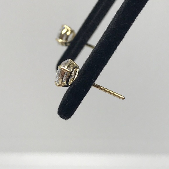 Last Pair left 2 carat lab created diamonds 14k yellow gold - Picture 3 of 8